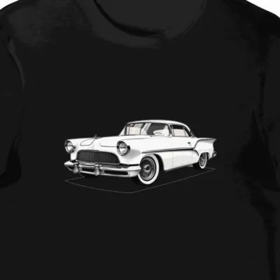 Koszulka męska czarna z motywem Chryslera 300 z 1955 roku
