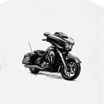 Koszulka męska biała z dynamiczną grafiką motocyklową