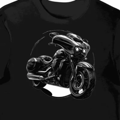 Koszulka męska czarna z Motywem Jazdy Yamaha Star Venture