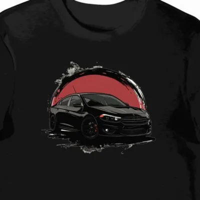 Koszulka męska czarna z Widokiem Klasycznego Dodge Dart GTS