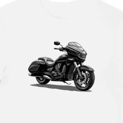 Koszulka męska biała z motywem motocykla Yamaha Star Venture
