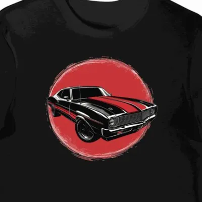 Koszulka męska czarna z klasycznym motywem Oldsmobile