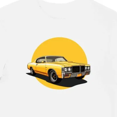 Koszulka męska biała z Motywem Buick GSX na Słońcu