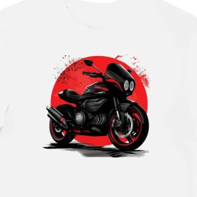 Koszulka męska biała Motocyklowe Wyzwania z Moto Guzzi