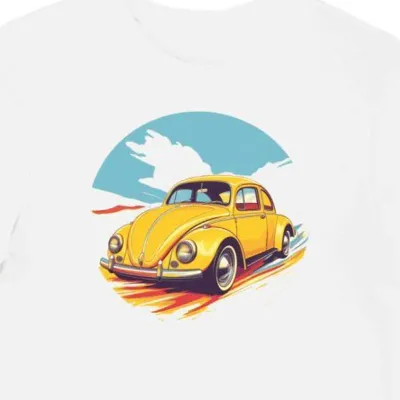 Koszulka męska biała z Klasycznym Volkswagenem Beetle
