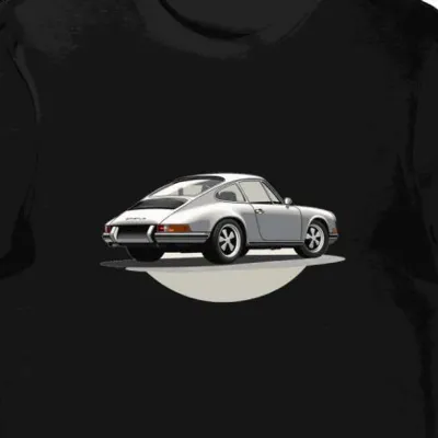 Koszulka męska czarna Detaliczna Klasyka Porsche 911 1968