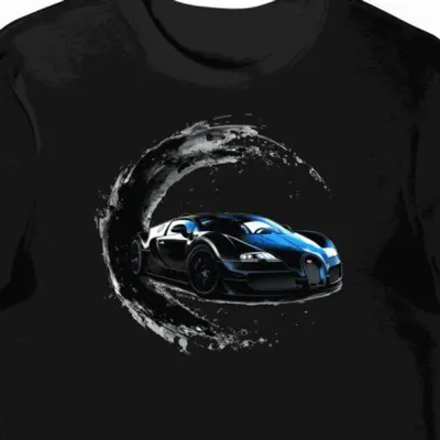 Koszulka męska czarna Wyścigowe Marzenie Bugatti Veyron