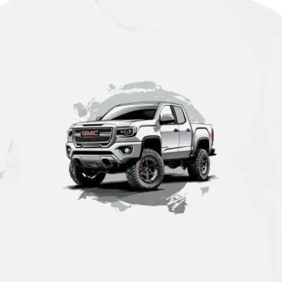 Koszulka męska biała Stylowe Motory GMC w Miejskim Klimacie