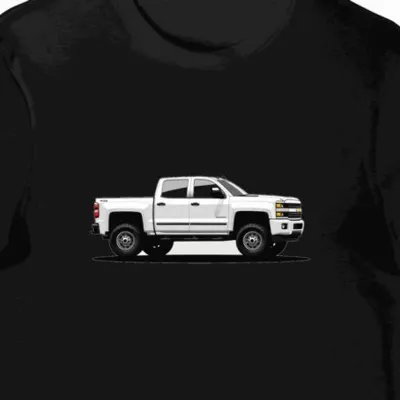 Koszulka męska czarna z Dynamicznym Motywem Chevrolet Silverado