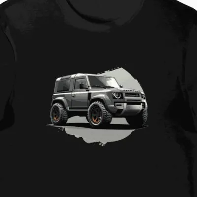 Koszulka męska czarna Stylowy SUV Land Rover