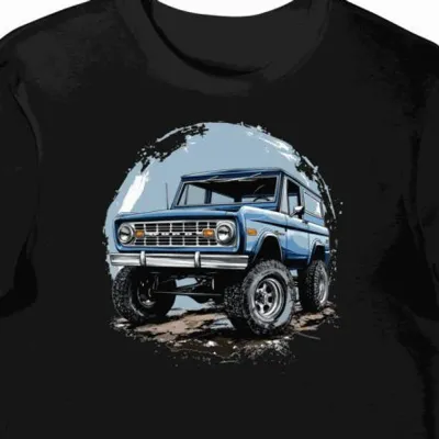 Koszulka męska czarna z motoryzacyjnym zacięciem Ford Bronco