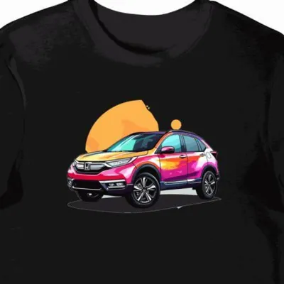 Koszulka męska czarna Honda CRV w Dynamicznym Stylu