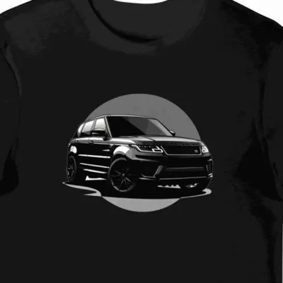 Koszulka męska czarna z Eleganckim SUV-em w Tajemniczym Blasku