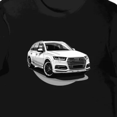 Koszulka męska czarna z artystycznym wzorem SUV