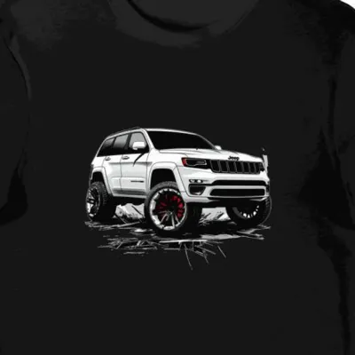 Koszulka męska czarna z unikalnym stylem Jeep Grand Cherokee