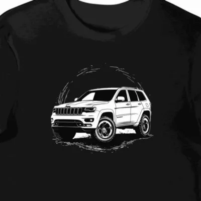 Koszulka męska czarna z Motywem Jeep Grand Cherokee