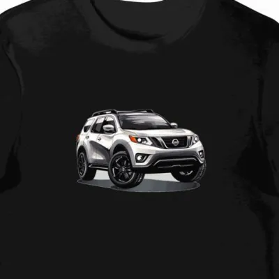 Koszulka męska czarna z Futurystycznym SUV-em Nissan
