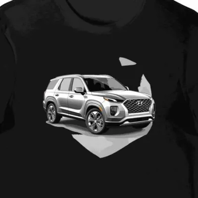 Koszulka męska czarna z dynamicznym Hyundai Palisade
