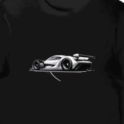 Koszulka męska czarna z futurystycznym wyścigowym Porsche