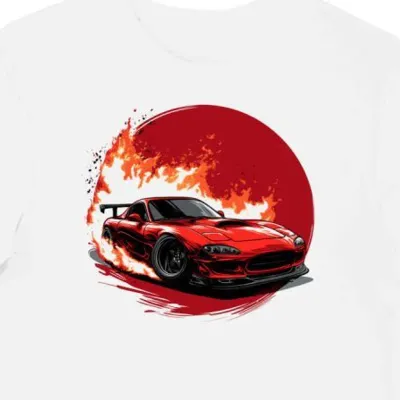 Koszulka męska biała Wyścigowa Mazda RX7