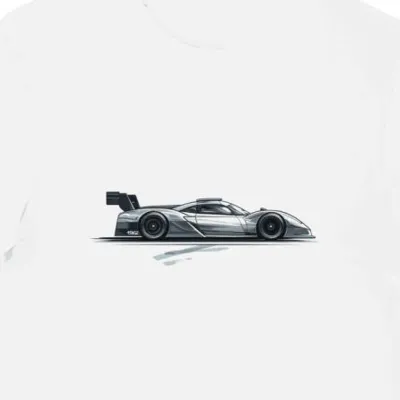 Koszulka męska biała Wyścigowa Klasyka Przyszłości Porsche
