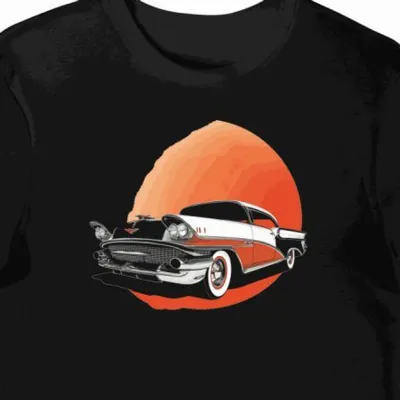 Koszulka męska czarna z motywem Pontiac Bonneville