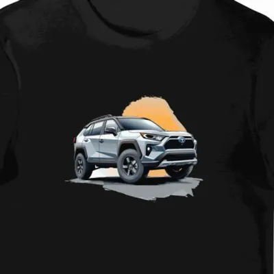 Koszulka męska czarna z Futurystycznym SUV-em w Ukrainie