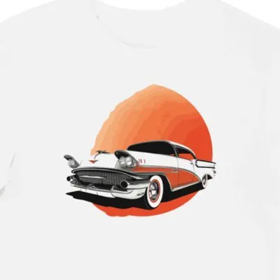 Koszulka męska biała Nowoczesny Styl Pontiac Bonneville