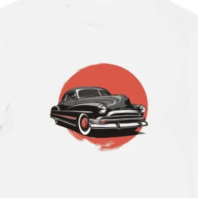 Koszulka męska biała z Klasycznym Motywem Hot Rod