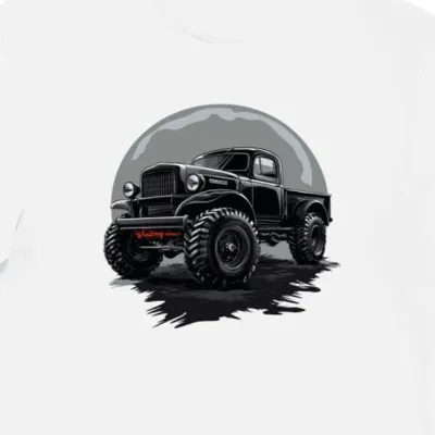 Koszulka męska biała z artystycznym motywem hot rod