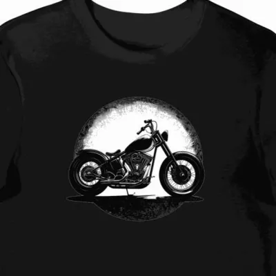 Koszulka męska czarna Cień Silhouette Chopper