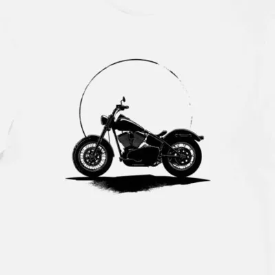 Koszulka męska biała Cień Kultury Motocyklowej