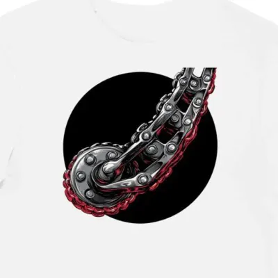 Koszulka męska biała Symbolika Motocyklowego Łańcucha