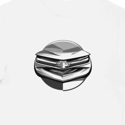 Koszulka męska biała z logo Chevrolet w eleganckim stylu