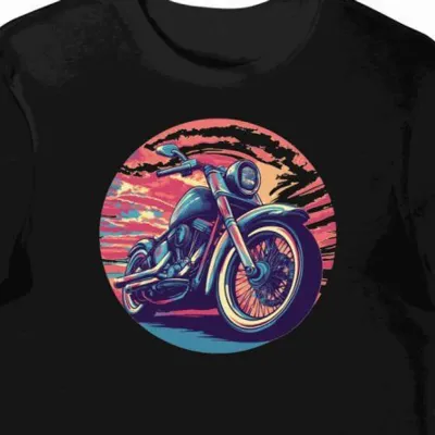 Koszulka męska czarna Wolność na Motocyklu z Wyrazistym Przekazem