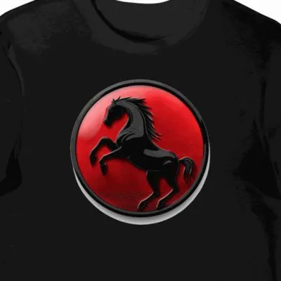 Koszulka męska czarna z Dynamicznym Logo Ferrari