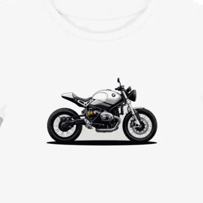 Koszulka damska biała z designem BMW R nineT