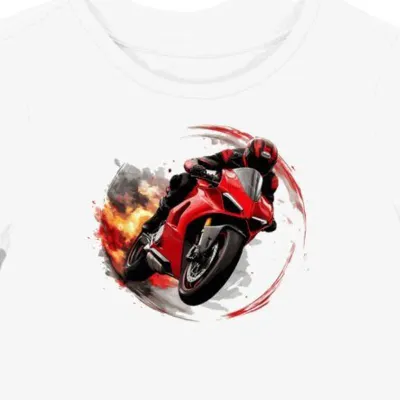 Koszulka damska biała Dynamiczna Jazda Ducati