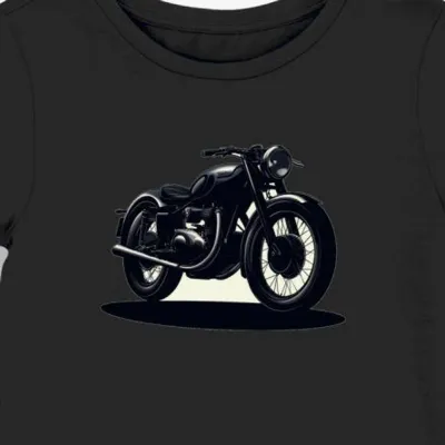 Koszulka damska czarna Moc Cienia z Motywem Motocykla