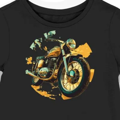 Koszulka damska czarna Motocyklowa Sztuka Złotej Maseracji