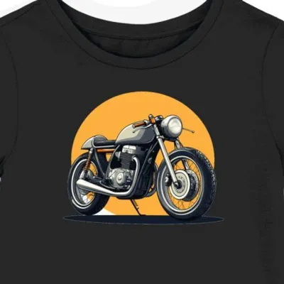Koszulka damska czarna z legendarnym motocyklem w blasku