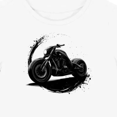Nowoczesna Koszulka damska biała z Grafika Motocyklowa