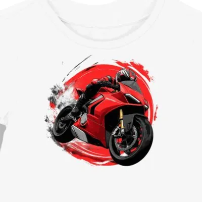 Koszulka damska biała Dynamiczna Moc Ducati