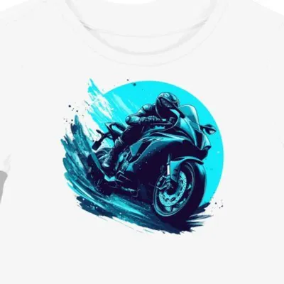 Koszulka damska biała Motocyklowa Przygoda w Wietrznym Wyścigu