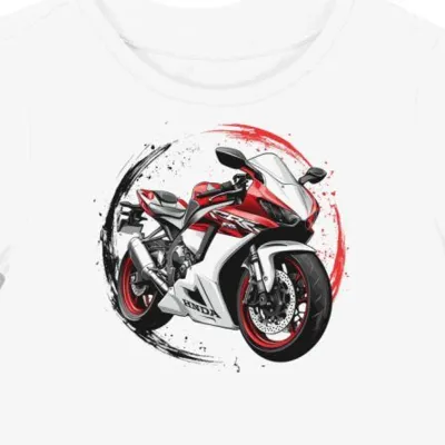 Koszulka damska biała Szybkość i Styl Motocyklowy