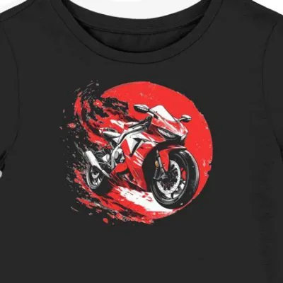 Koszulka damska czarna Dynamiczna Jazda Motocyklem w Ognistym Wietrze