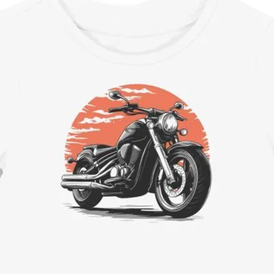 Koszulka damska biała z Futurystycznym Projektem Motocykla