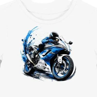 Koszulka damska biała z dynamicznym stylem motocyklowym