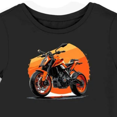 Koszulka damska czarna Dynamiczny Motocykl Duke
