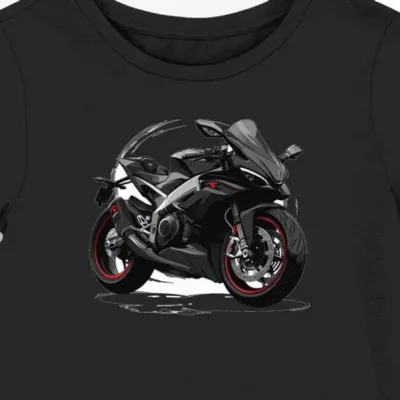 Koszulka damska czarna Motocyklowy Styl Cienia